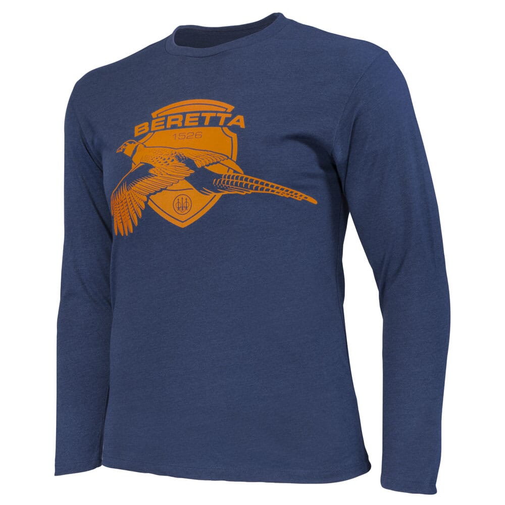 Beretta Birdy LS T-Shirt Navy Blue TS202T18900530 Top, Small - Beretta