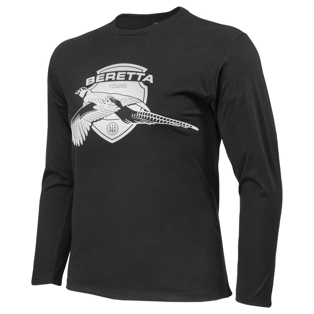 Beretta Birdy LS T-Shirt BlackTS202T18900999 Top, Small - Beretta