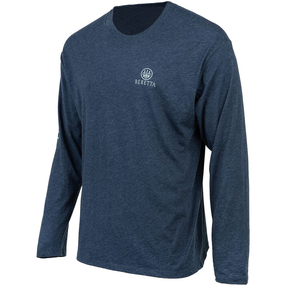 Beretta USA 2.0 Long Sleeve T-Shirt Navy Heather TS230T1890051Y, Small - Beretta