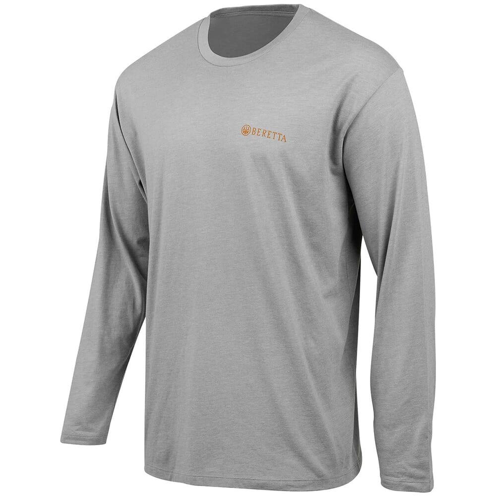 Beretta Walk 'Em Long Sleeve T-Shirt Stone Heather TS233T1890096B, Large - Beretta