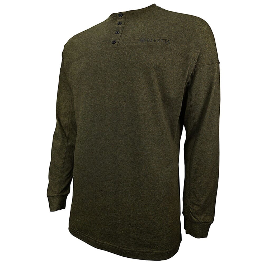 Beretta Henley Green Melange TS242T14350762 Top, Small - Beretta