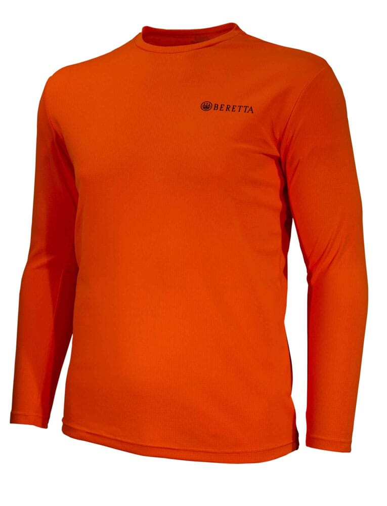 Beretta US Tech LS T-Shirt Orange TS671T13220025 Top, Small - Beretta