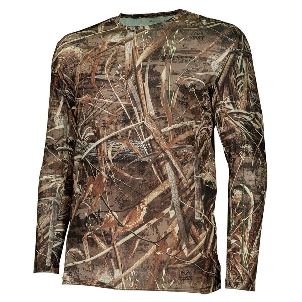 Beretta US Tech LS T-Shirt RealTree Max-5 TS671T13220858 Top, Small - Beretta