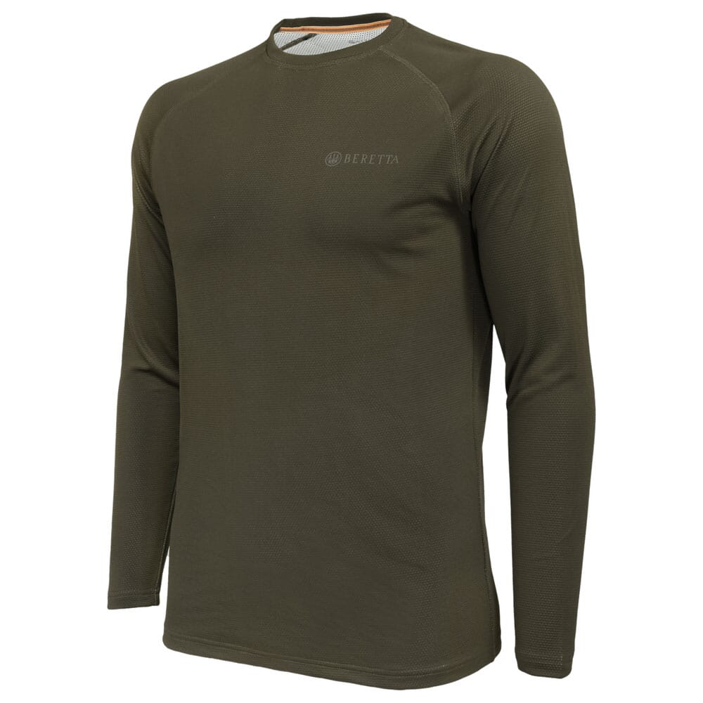 Beretta Tech LS T-Shirt Green TS861T21450715 Top, Large - Beretta