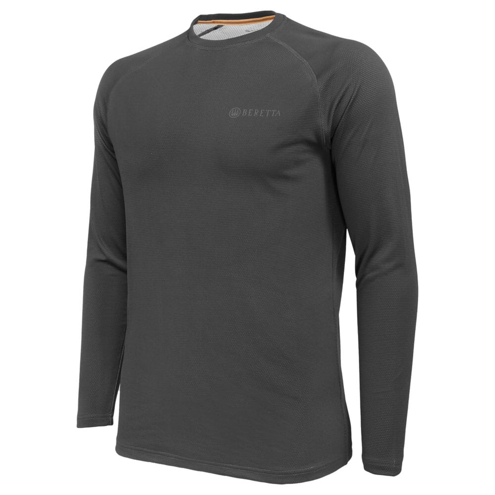 Beretta Tech LS T-Shirt Grey Castlerock TS861T21450911 Top in Gray, Large - Beretta
