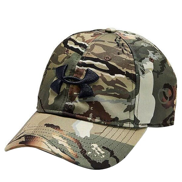 Under Armour Whitetail Men's Camo Stretch Fit Cap Updated UA Forest 2.0 Camo/Black 1318532-988 in Ua Forest Camo, XL/XXL - Under Armour