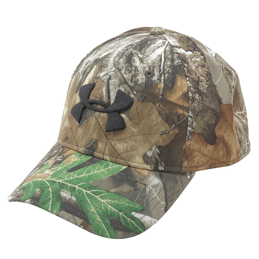 Under Armour Whitetail Men's Camo Stretch Fit Cap Updated Realtree Edge/Maverick Brown/Black 1318532-991, L/XL - Under Armour
