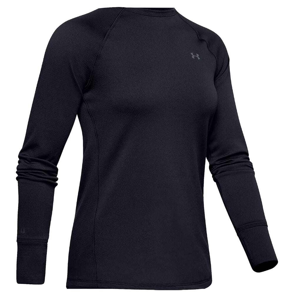 Under Armour Whitetail ColdGear Base Long Sleeve Crew Top 3.0 Black/Pitch Gray 1343320-001 Top, Small - Under Armour