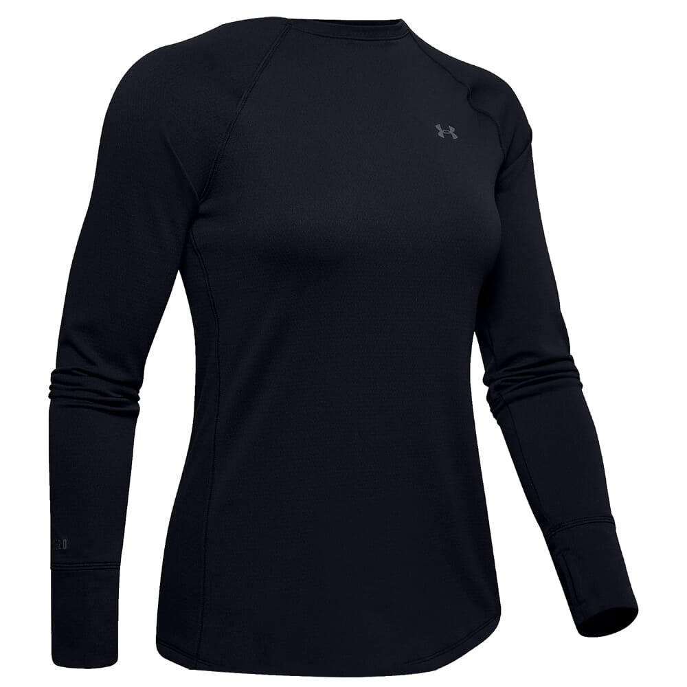Under Armour Women's ColdGear Base Long Sleeve Crew Top 2.0 Black/Pitch Gray 1343321-001 Top, Medium - Under Armour