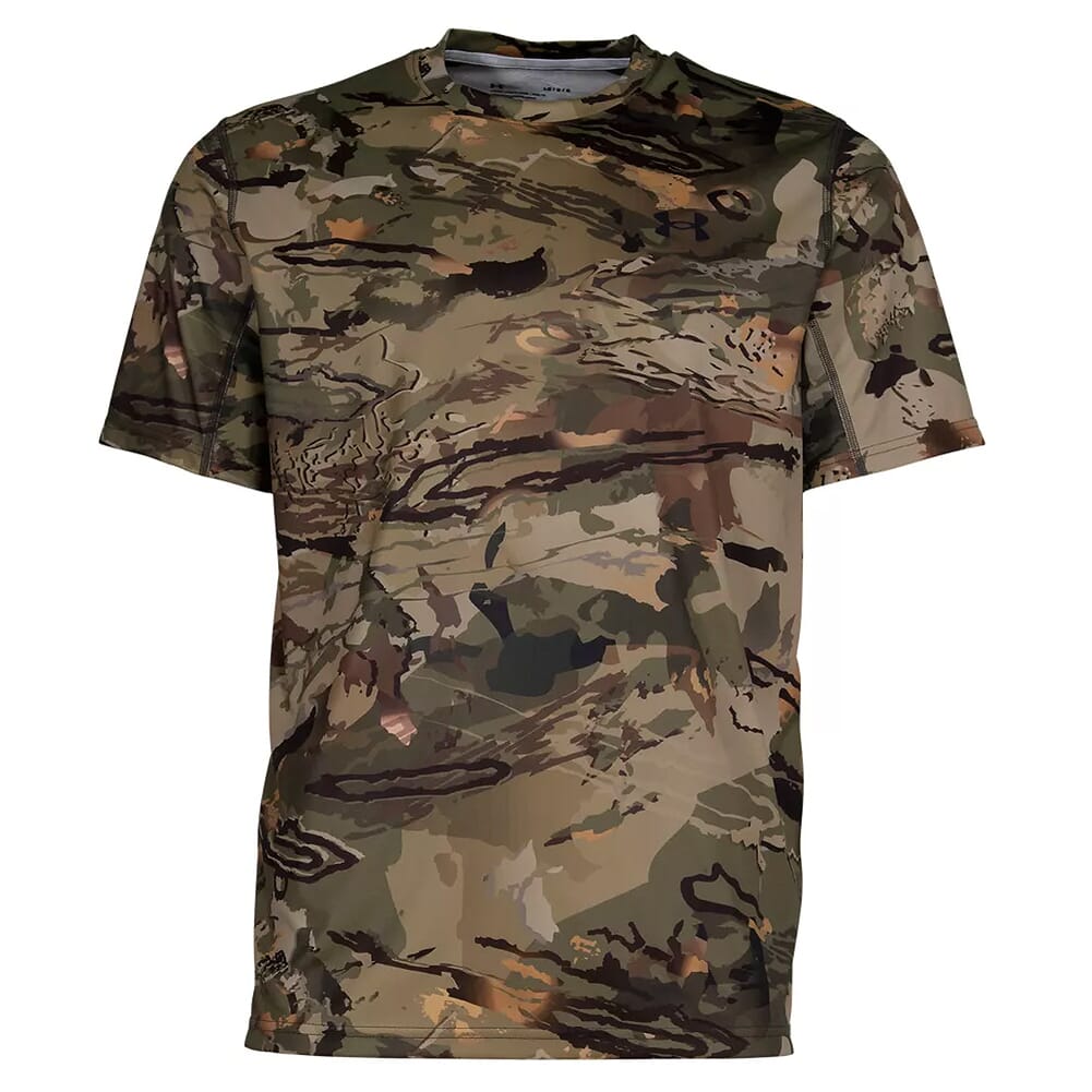 Under Armour Iso-Chill Brushline Short Sleeved T-Shirt UA Forest 2.0 Camo/Black 1351143-988, 3XL - Under Armour