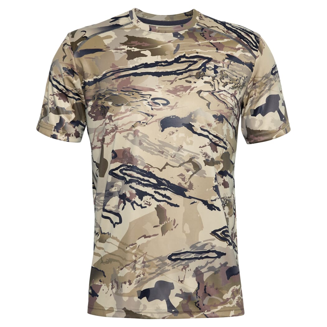 Under Armour Iso-Chill Brushline Short Sleeved T-Shirt UA Barren Camo/Black 1351143-999, XXL - Under Armour