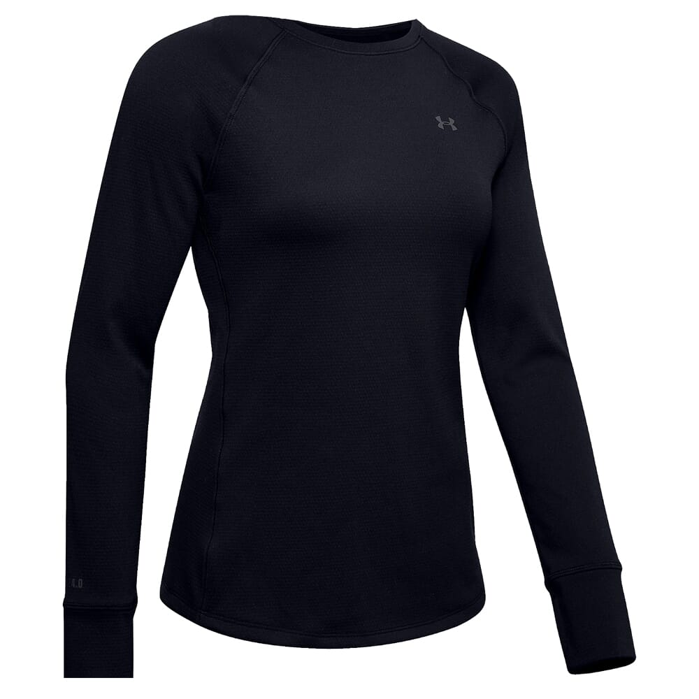 Under Armour Women's ColdGear Base Long Sleeve 4.0 Crew Top Black/Pitch Gray 1353351-001 Top, Large - Under Armour