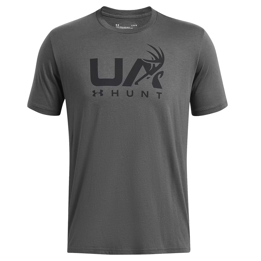 Under Armour Antler Hunt Icon SS T-Shirt Castlerock 1366014-025 Top in Gray, Medium - Under Armour