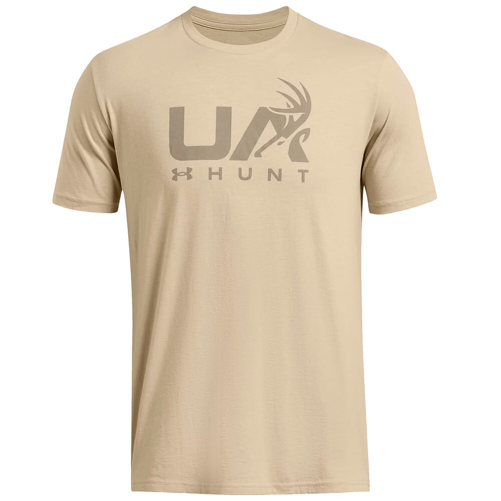 Under Armour Antler Hunt Icon SS T-Shirt Khaki Base 1366014-289 Top, 3XL - Under Armour