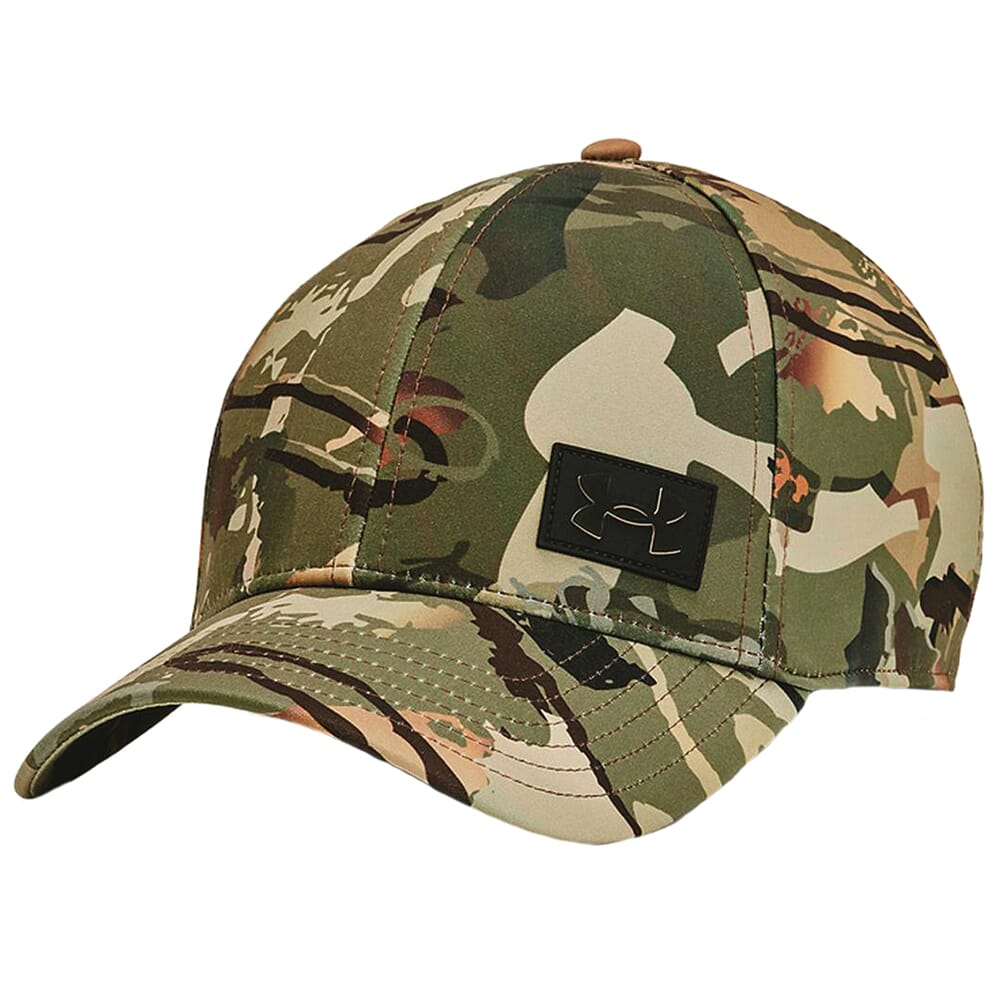 Under Armour Men's Storm Camo Stretch Hat UA Forest 2.0 Camo/Timber/Black 1369397-988 in Ua Forest Camo, M/L - Under Armour