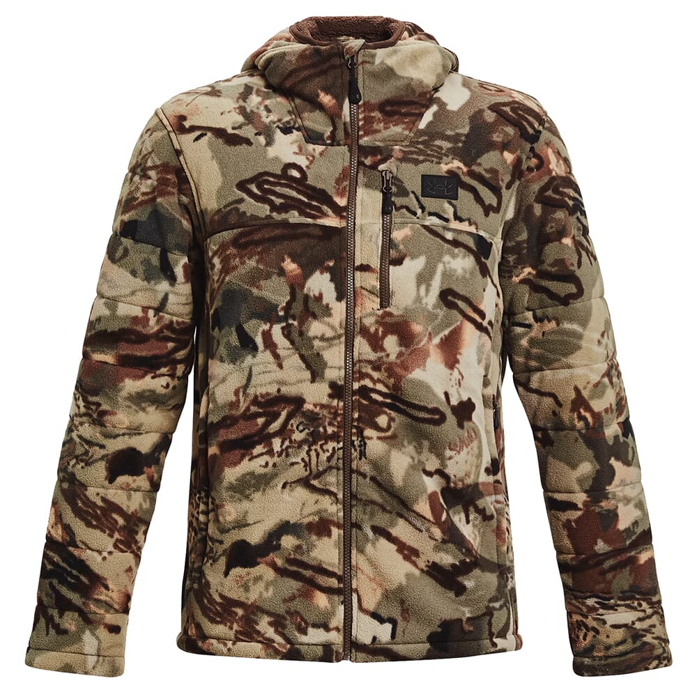 Under Armour Whitetail Rut Windproof Jacket UA Forest All Season Camo/Black 1378817-994, Medium - Under Armour