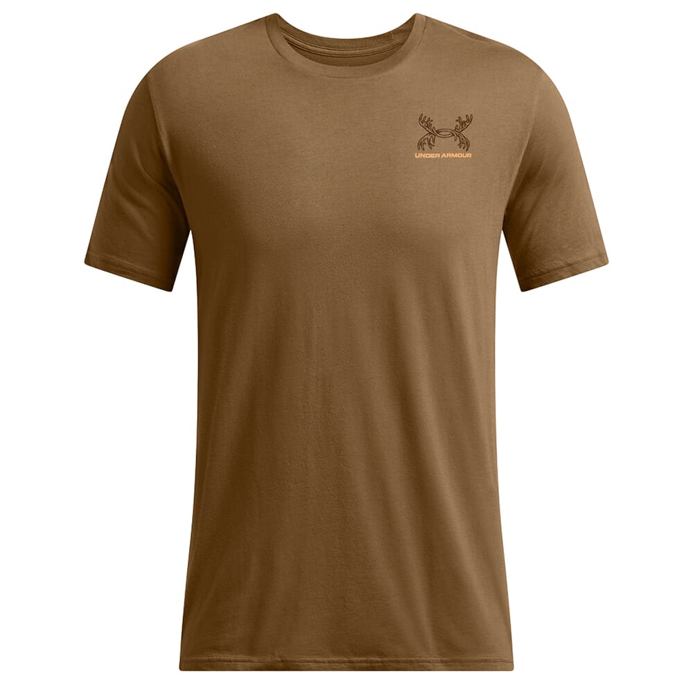 Under Armour Schematic Whitetail Short Sleeve Shirt Coyote 1386778-498 in Coyote Brown, XXL - Under Armour