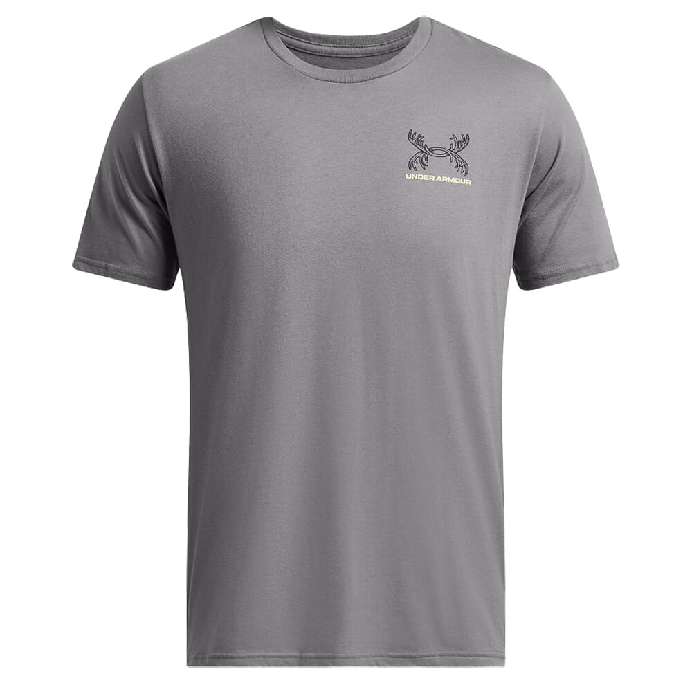 Under Armour Schematic Elk Short Sleeve Shirt Titan Gray 1386780-024, Medium - Under Armour