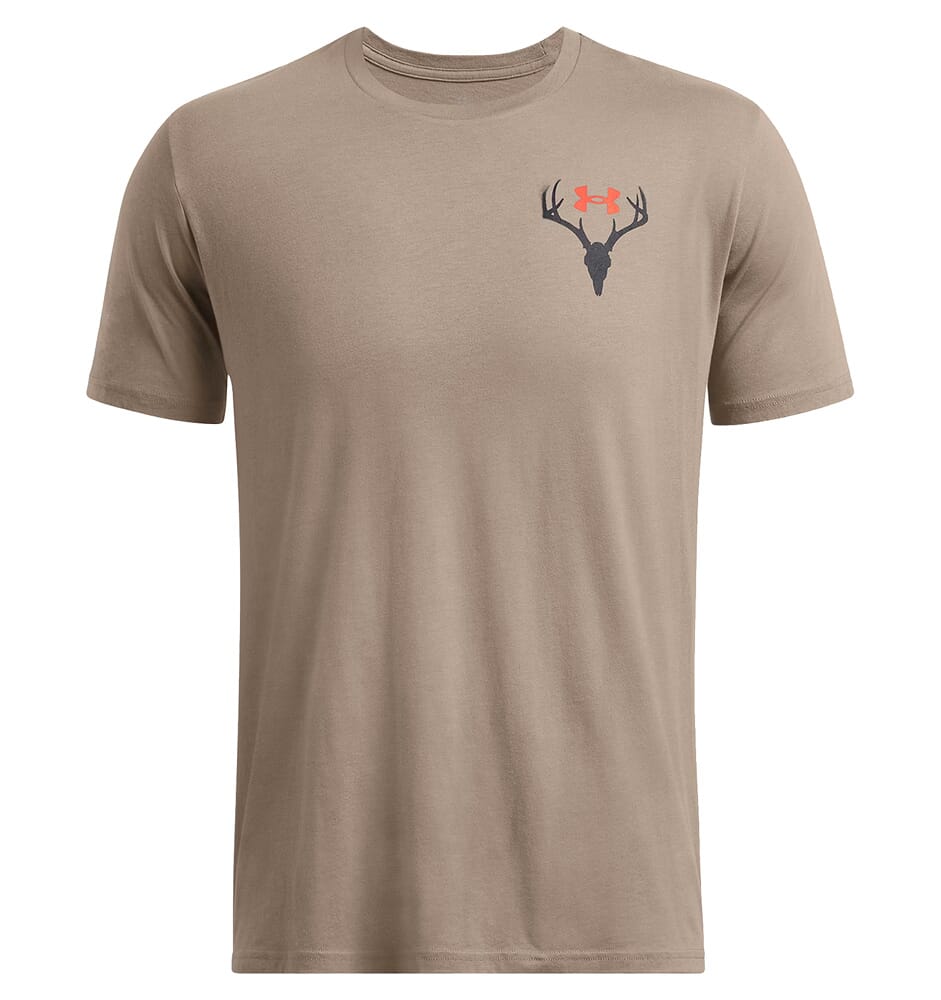 Under Armour Men's Whitetail SS T-Shirt Taupe Dusk 1386781-200 Top in Gray, Large - Under Armour
