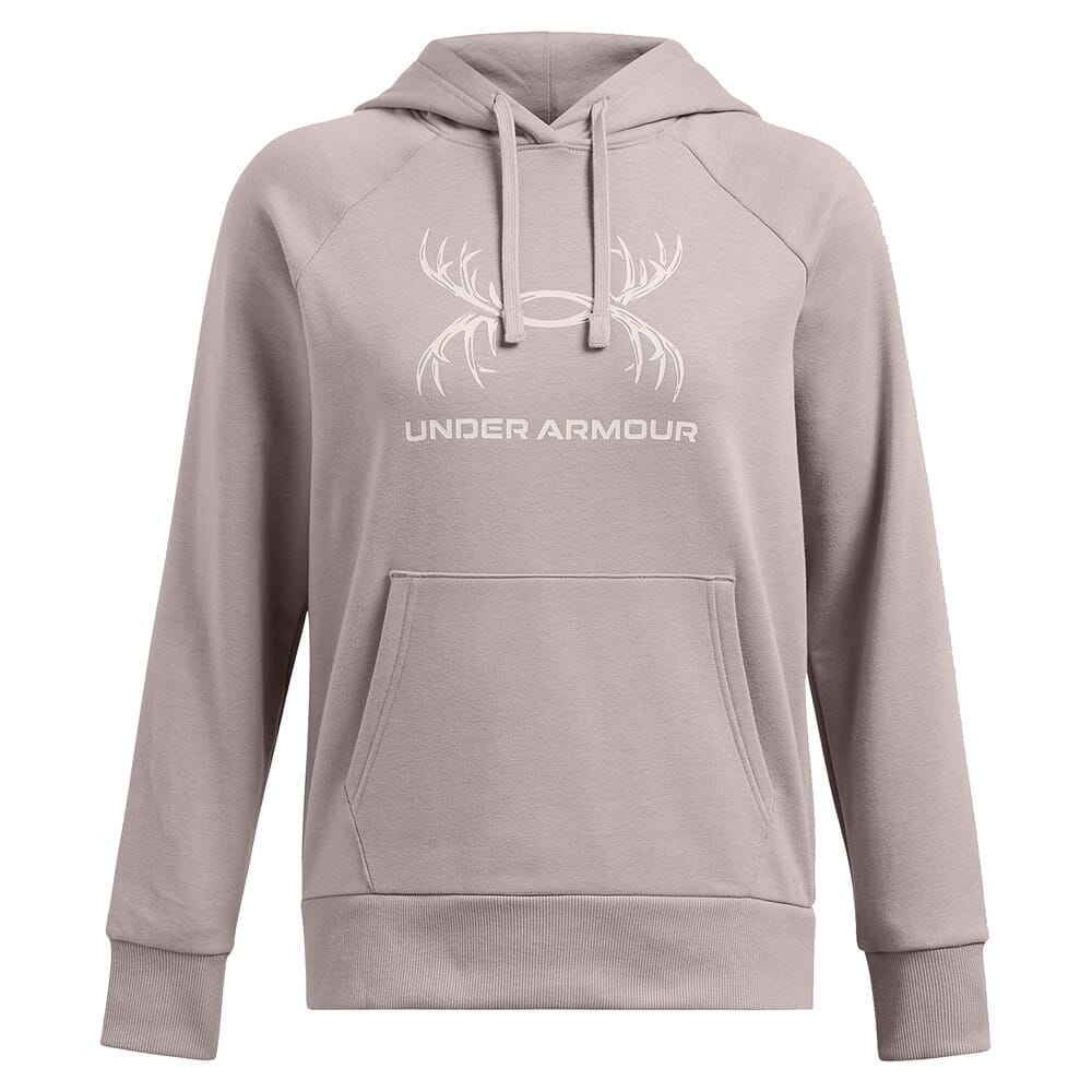 Under Armour Women's Rival Fleece Antler Hoodie Tetra Gray 1387574-015, XS - Under Armour