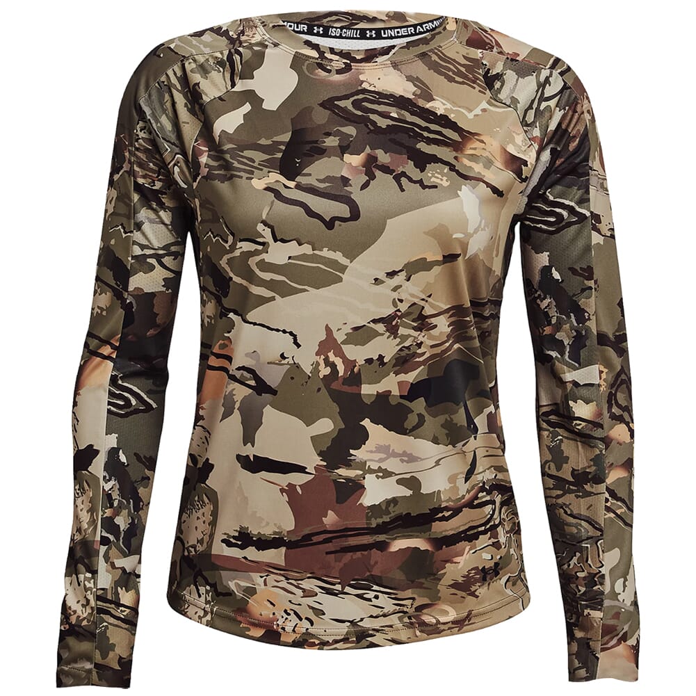 Under Armour Women's Iso-Chill Brushline LS Shirt UA Forest AS Camo/Black 1365593-994 in Ua Forest Camo, M