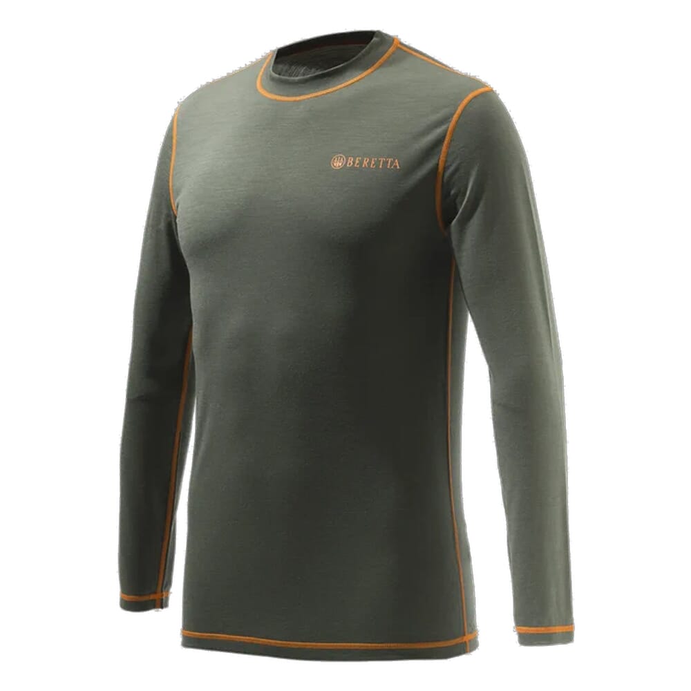 Beretta Merino Base Long Sleeve T-Shirt Green IM201T19690715, XS - Beretta