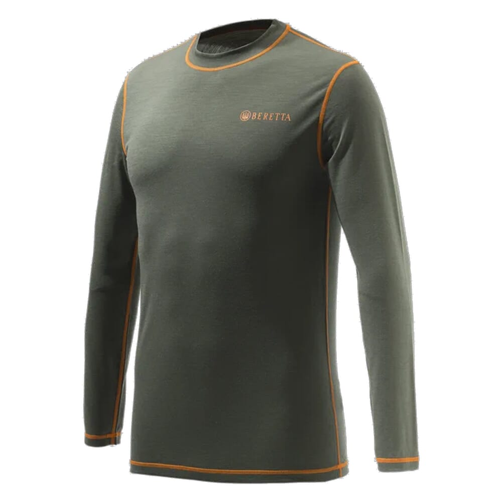 Beretta Merino Base Long Sleeve T-Shirt Green IM201T19690715, 3XL - Beretta