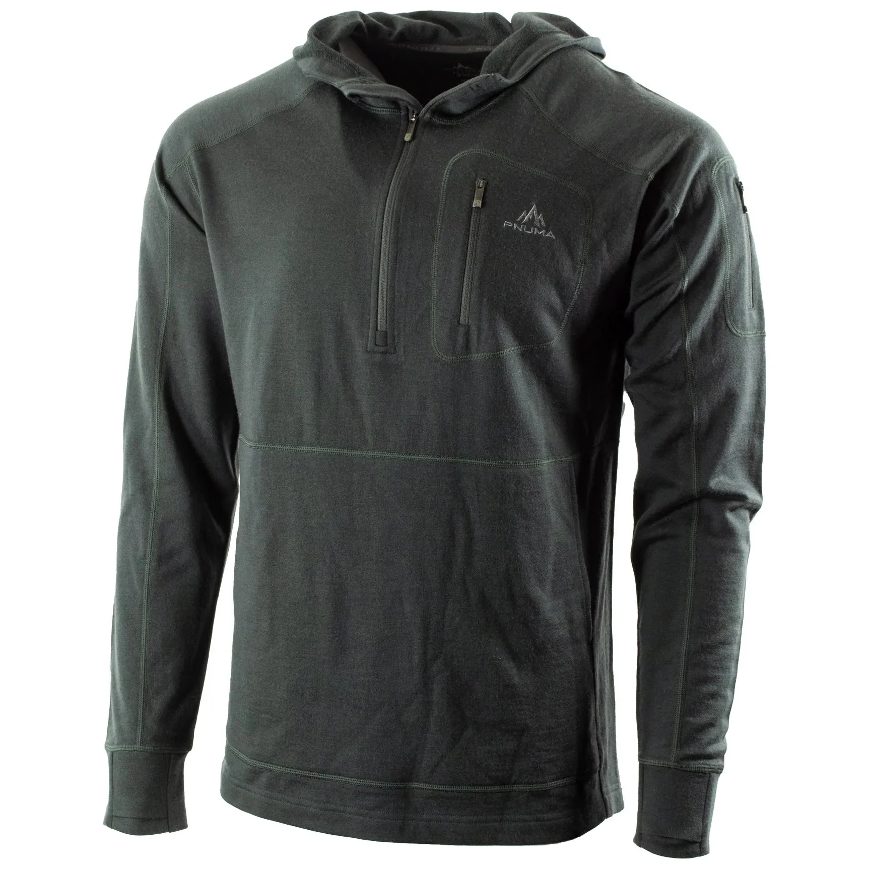 Pnuma Outdoors Merino Gunnison Hoodie Beluga GU-HD-BE, Large - Pnuma Outdoors