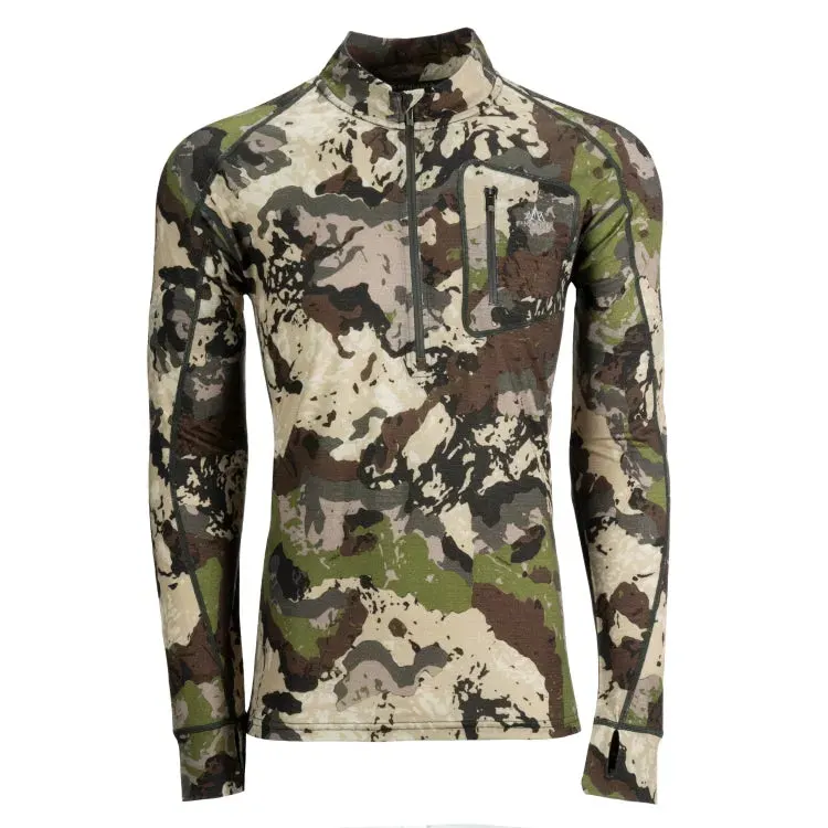 Pnuma Outdoors Merino Wool Base Layer 1/4 Zip Pullover Caza ME-QZ-CZ Top, Large - Pnuma Outdoors