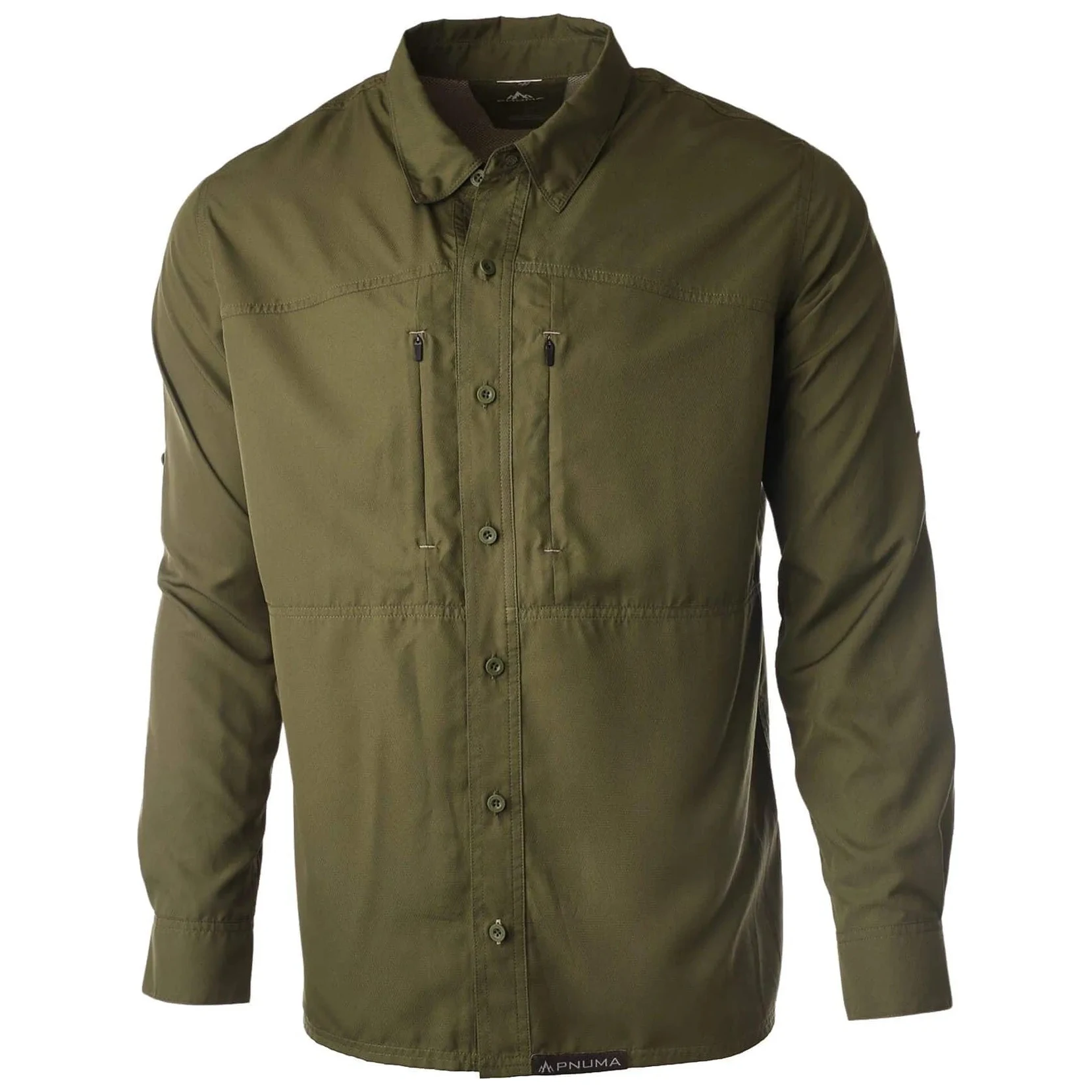Pnuma Outdoors Long Sleeve Shooting Shirt Dark Olive PLSSSCY, Small - Pnuma Outdoors