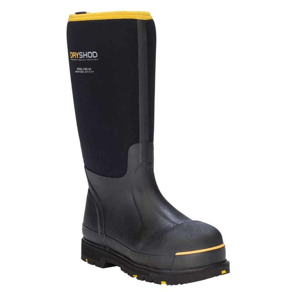 Dryshod Brute Hi Black/Yellow Men's Boots BRU-MH-BLK, 13 - Dryshod