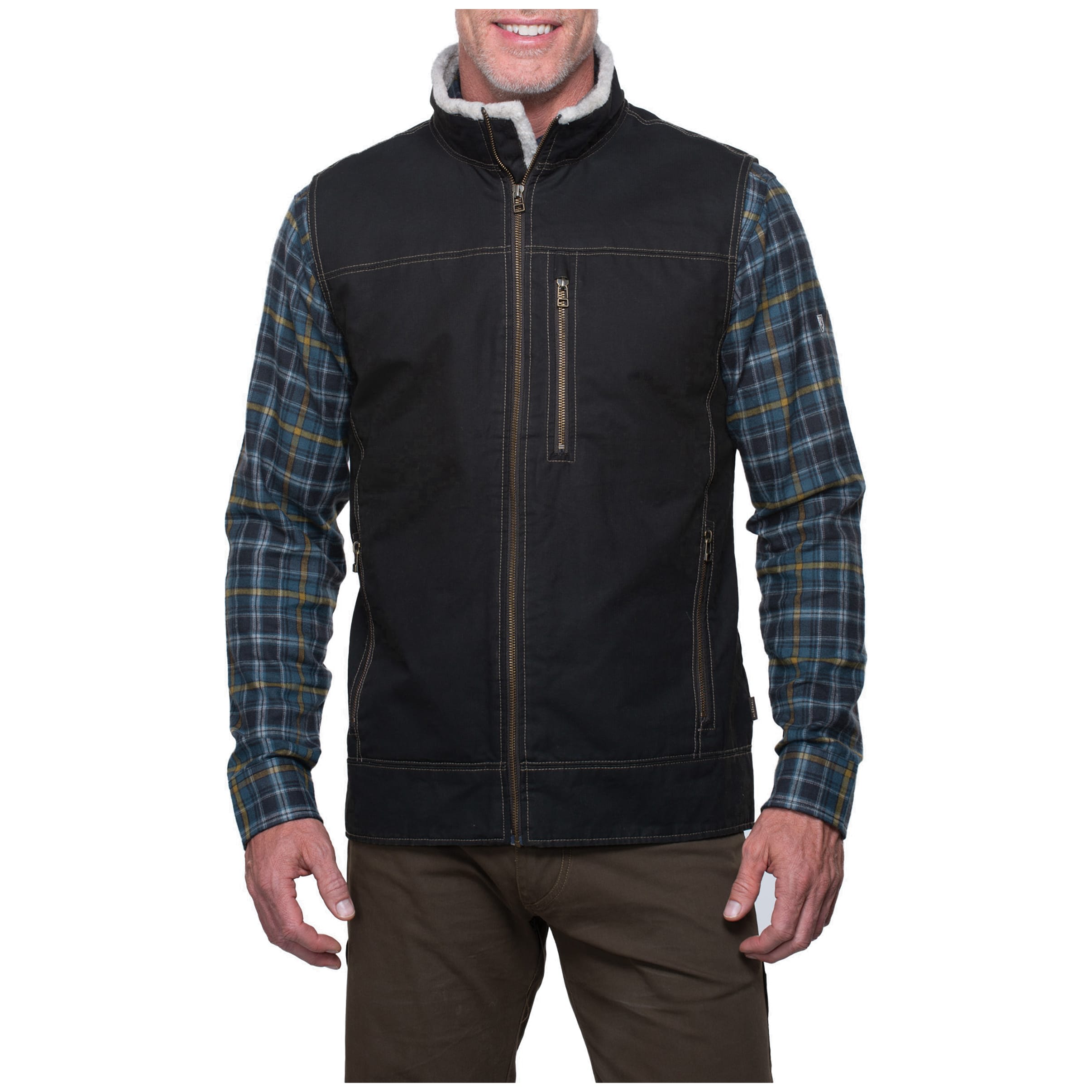 kuhl clothing Kuhl Burr Lined Vest Espresso Men's 1057-ES-M in Brown/midnight, XXL