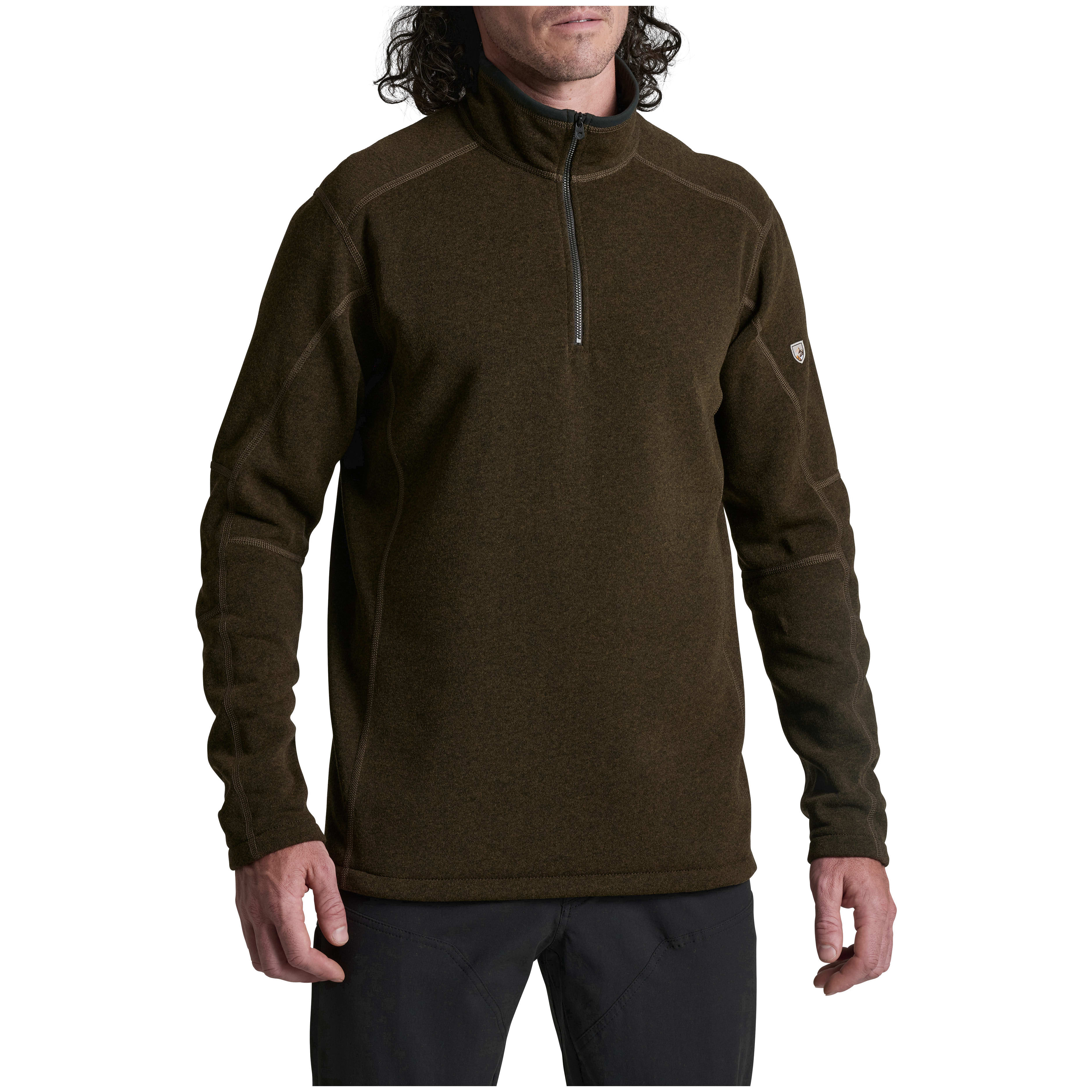 kuhl clothing Kuhl Revel 1/4 Zip Fleece Dark Roast Men's 3007-DKRO-M Jacket in Brown, Small - kuhl clothing