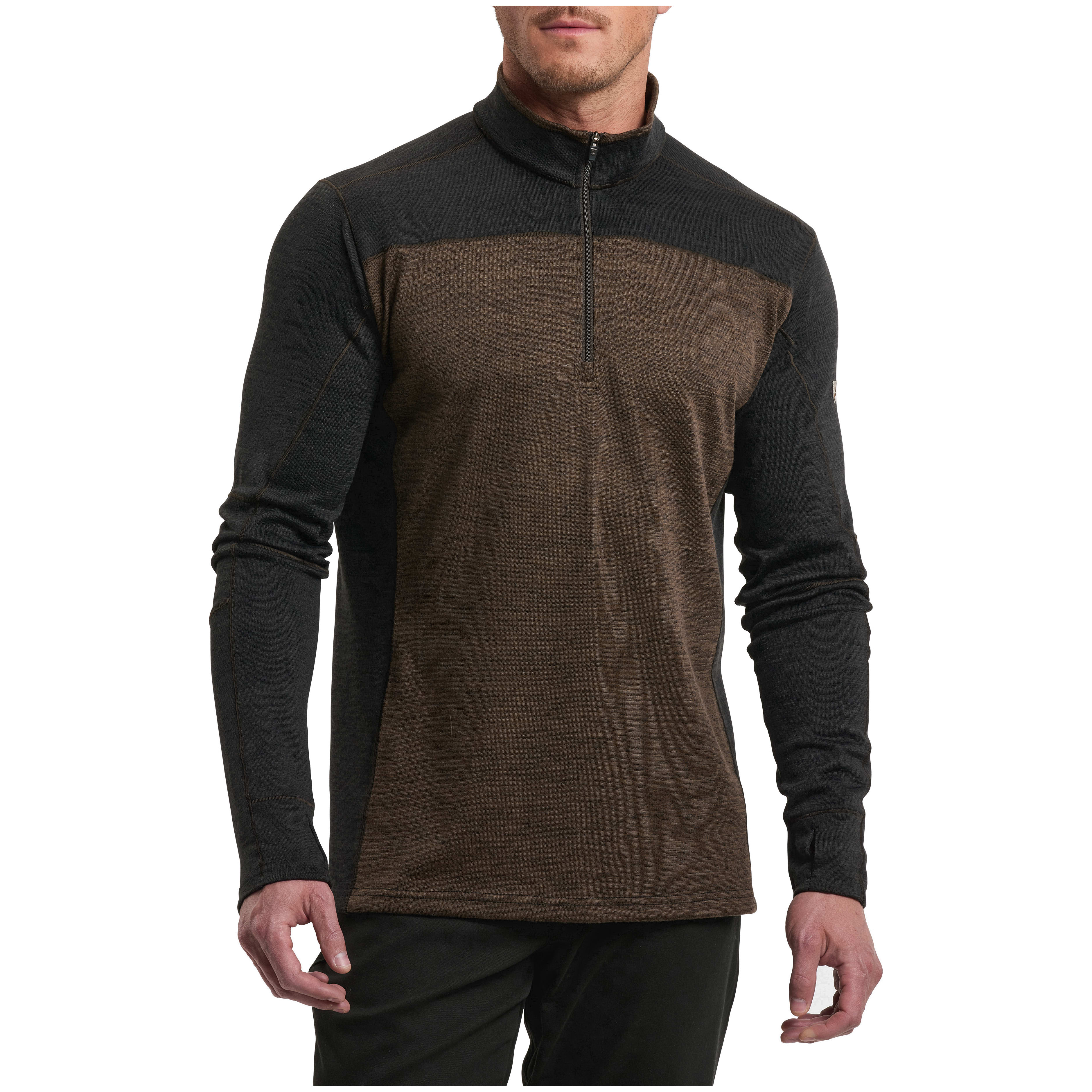 kuhl clothing Kuhl Ryzer 1/4 Zip Sweater Desert Night Men's 3112-DSN-M in Brown, XXL - kuhl clothing