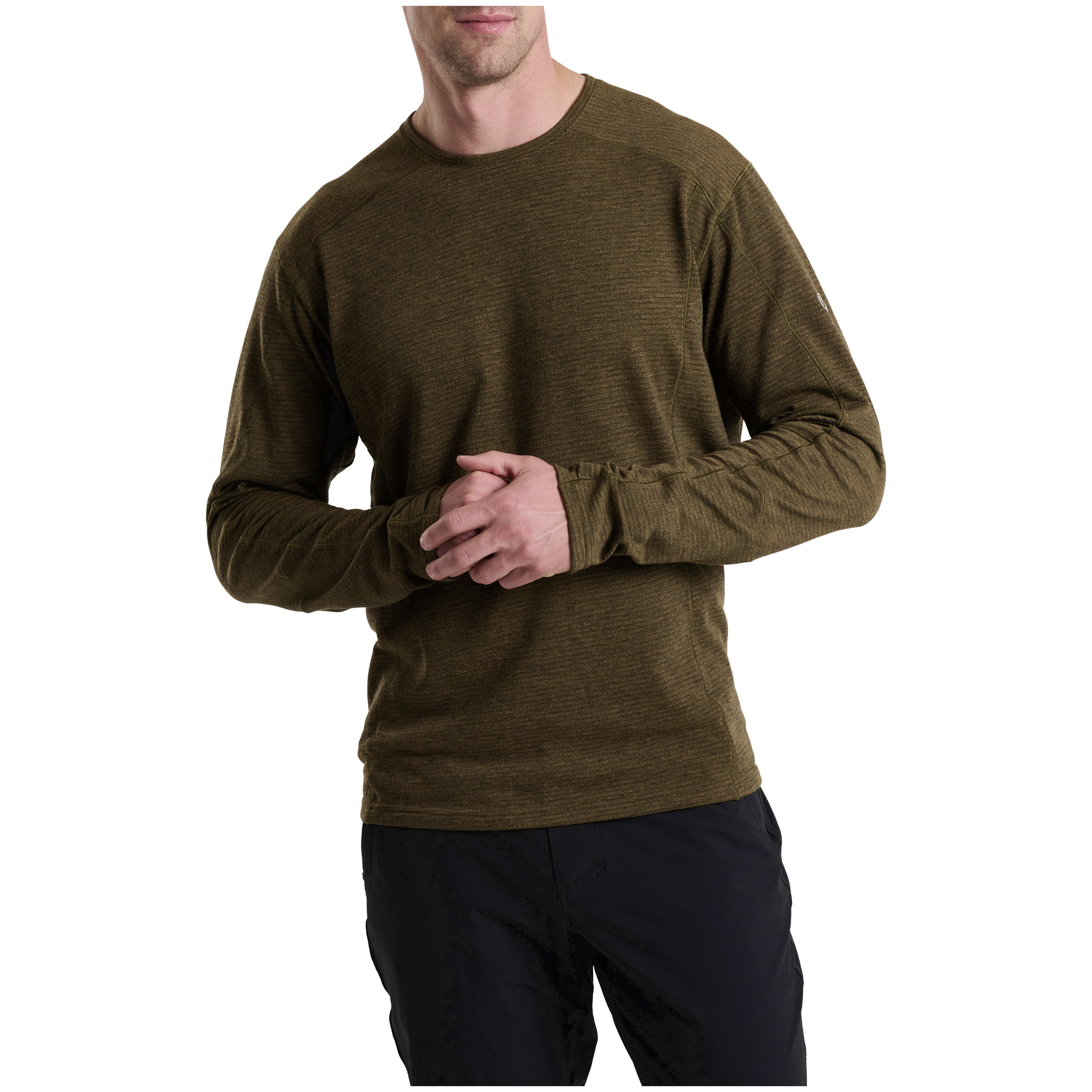 kuhl clothing Kuhl Reactiv Lite Grid Crew Top Baselayer Kanteen Men's 3252-KAN-M Jacket in Brown, XL - kuhl clothing
