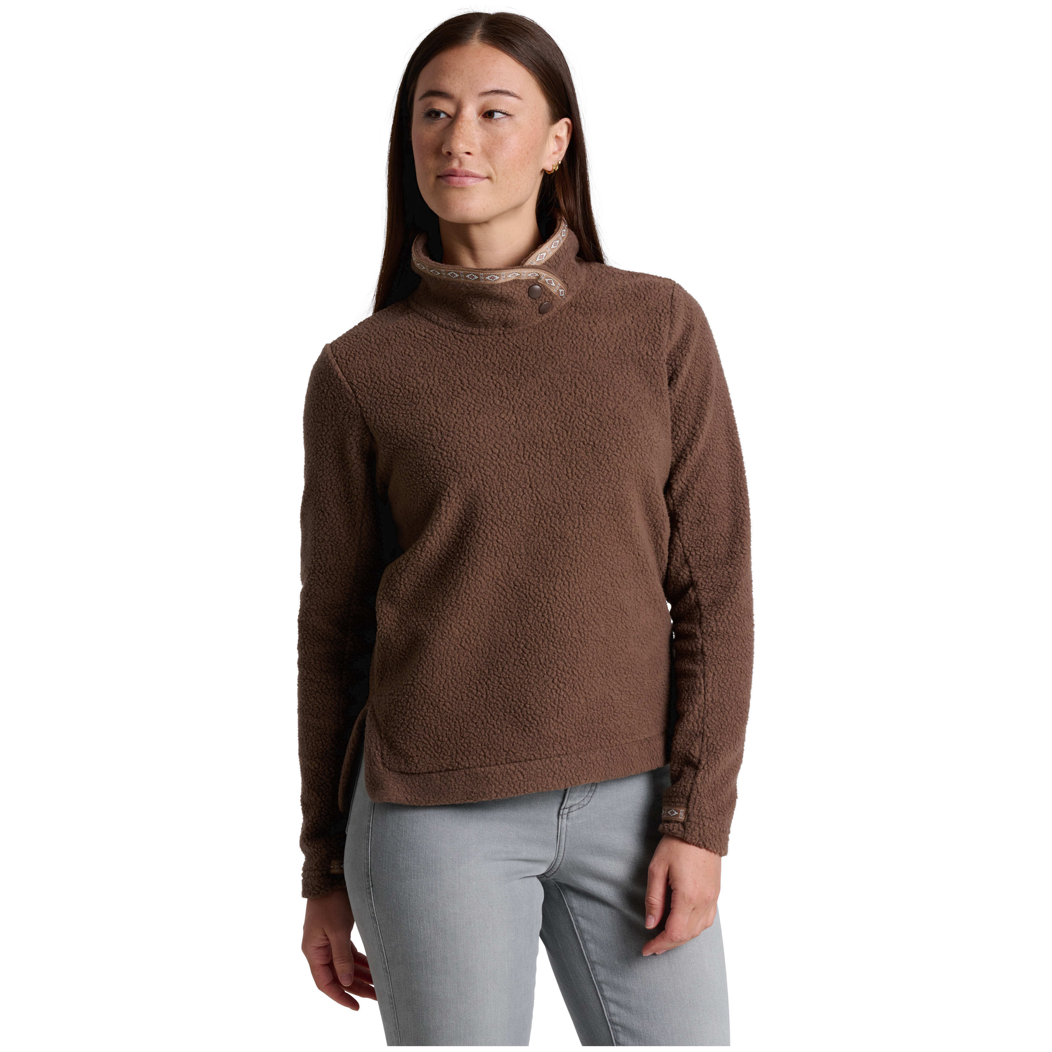 kuhl clothing Kuhl Hygge Snap Pullover Fleece Coffee Women's 4067-CF-W Jacket in Brown, XS - kuhl clothing