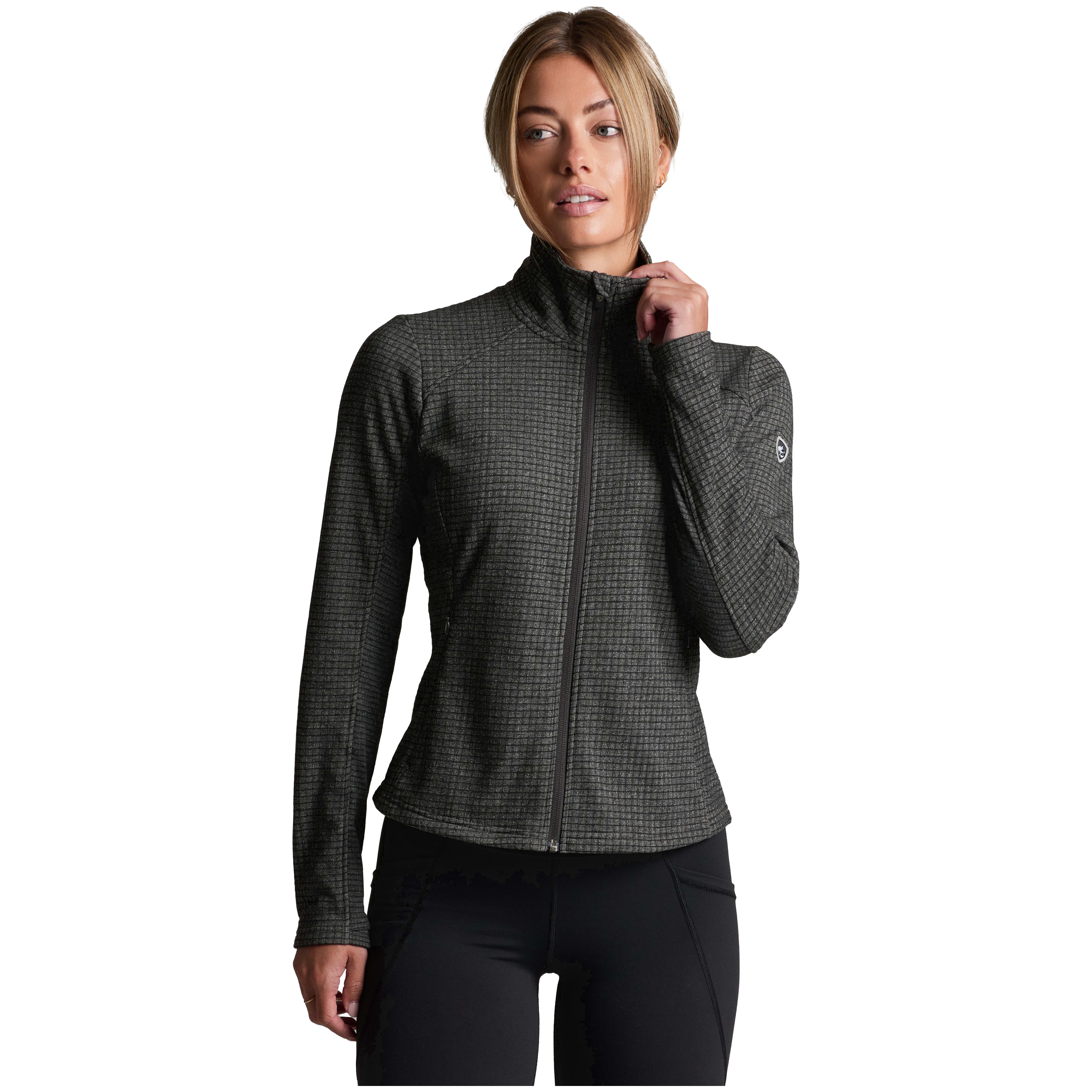 kuhl clothing Kuhl Reactiv Grid FZ Fleece Carbon Women's 4484-CA-W Jacket, Medium - kuhl clothing