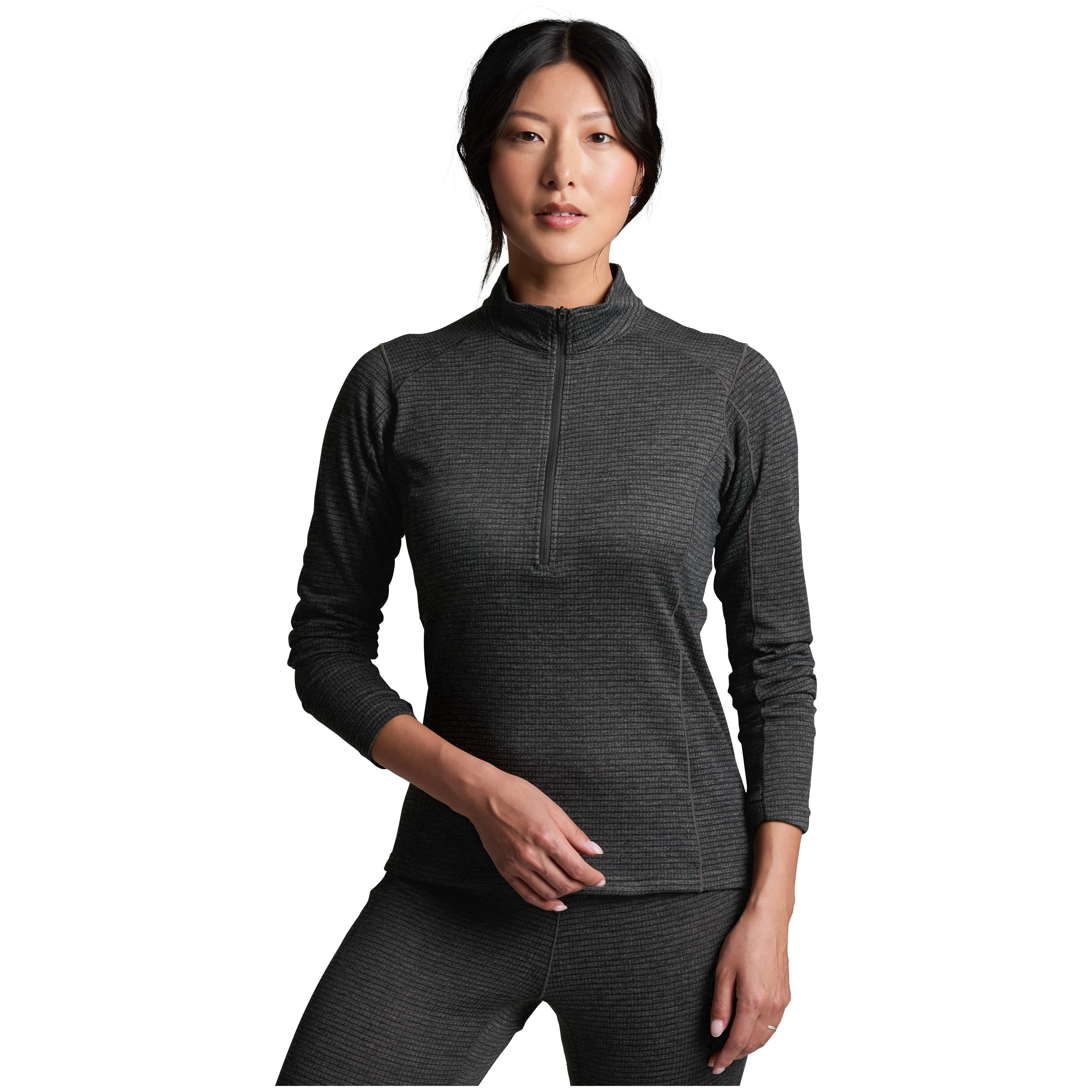 kuhl clothing Kuhl Reactiv Lite Grid 1/4 Zip Baselayer Carbon Women's 4486-CA-W Jacket, Small - kuhl clothing