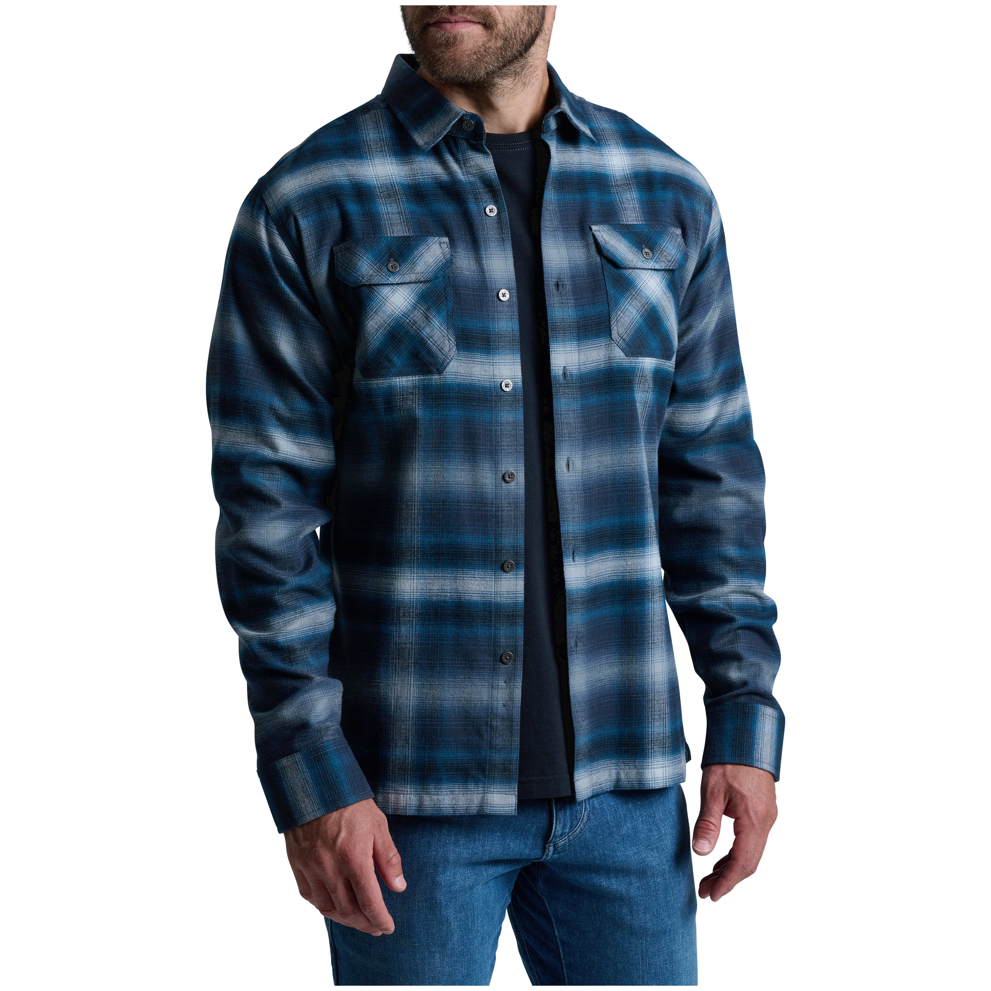 kuhl clothing Kuhl Dillingr Long Sleeve Flannel Blue Ridge Men's 7186-BLRI-M Jacket, Small - kuhl clothing