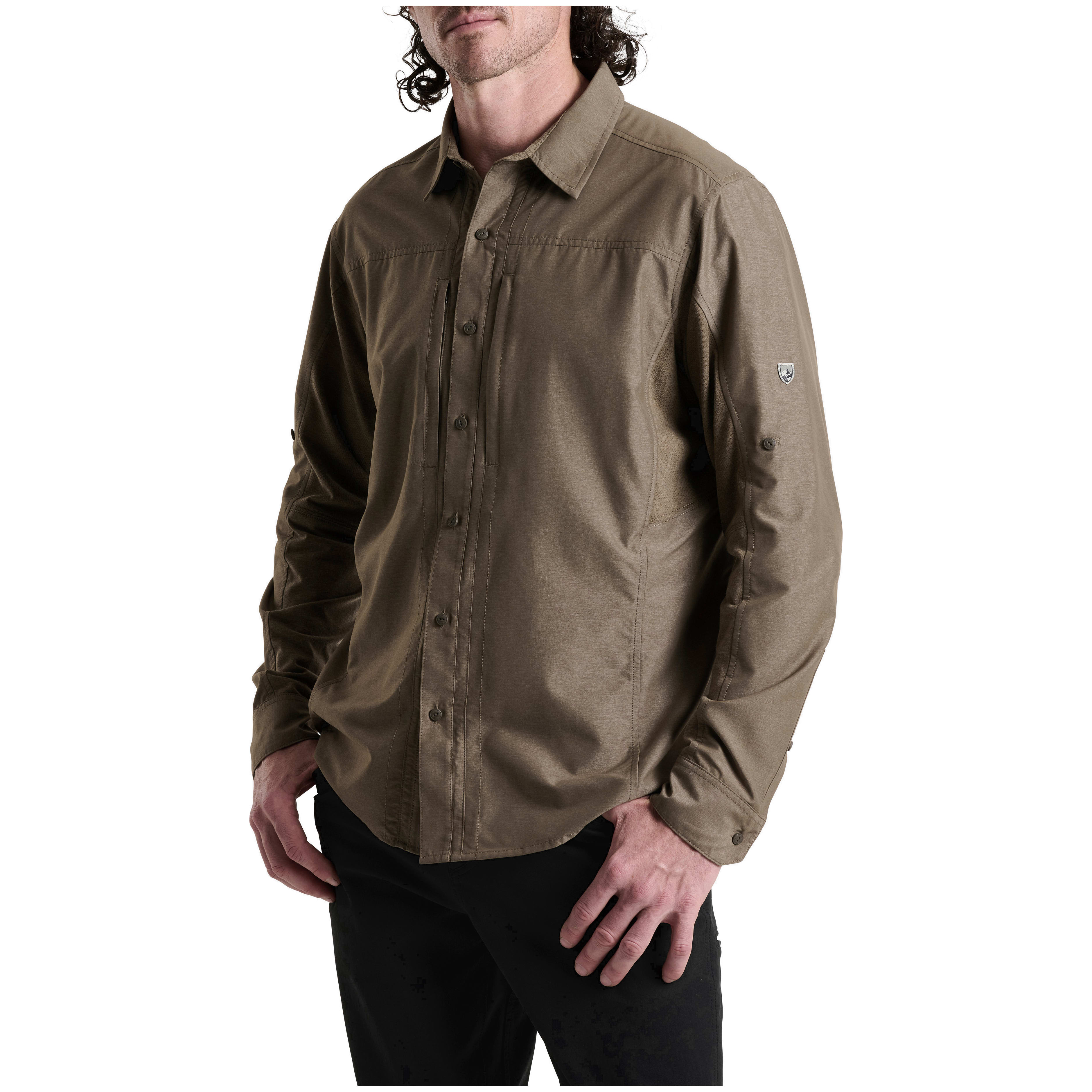 kuhl clothing Kuhl Airspeed Long Sleeve Kanteen Men's 7464-KAN-M Jacket in Brown, XXL - kuhl clothing
