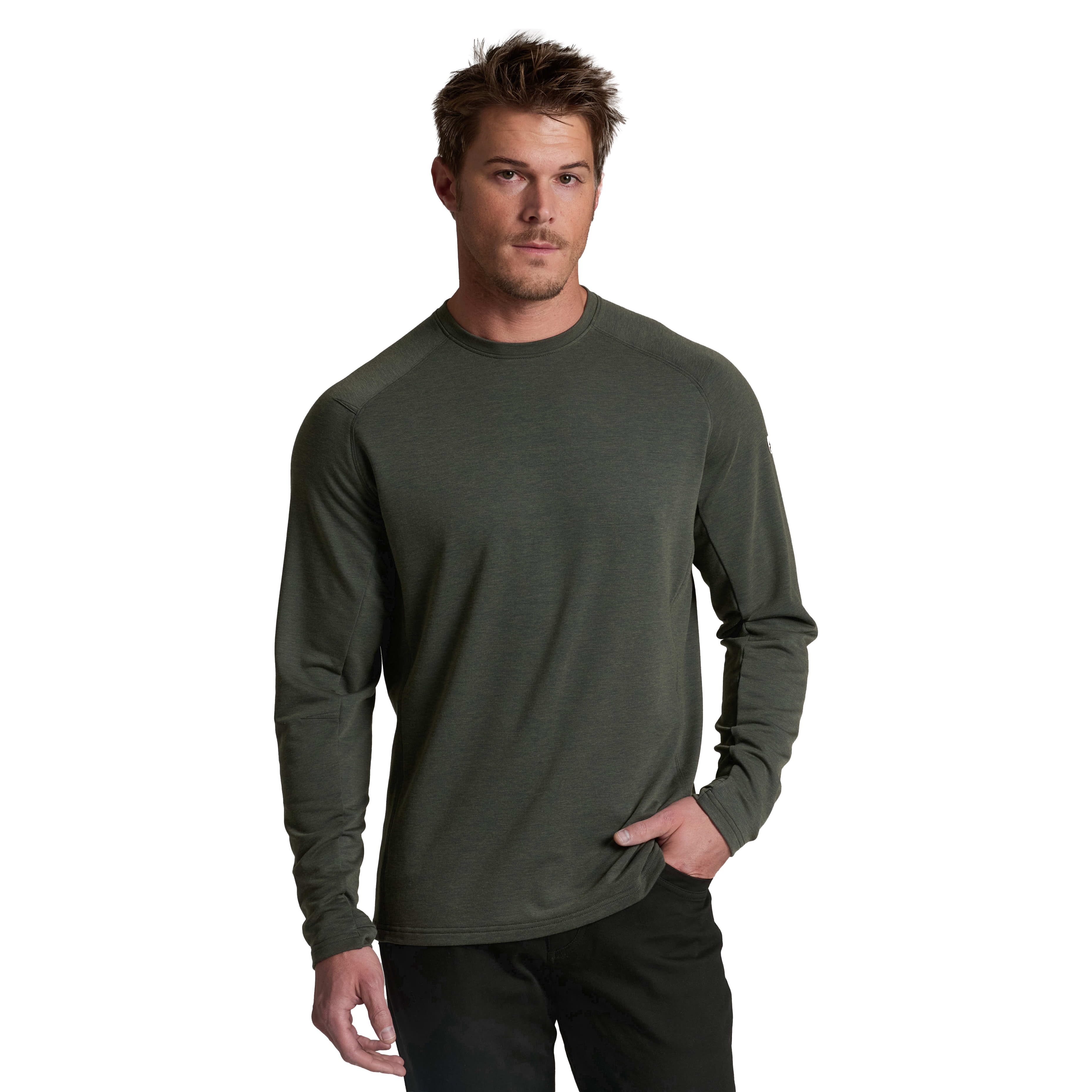 kuhl clothing Kuhl Influx Long Sleeve Sweater Moss Stone Men's 7536-MSST-M, Medium - kuhl clothing