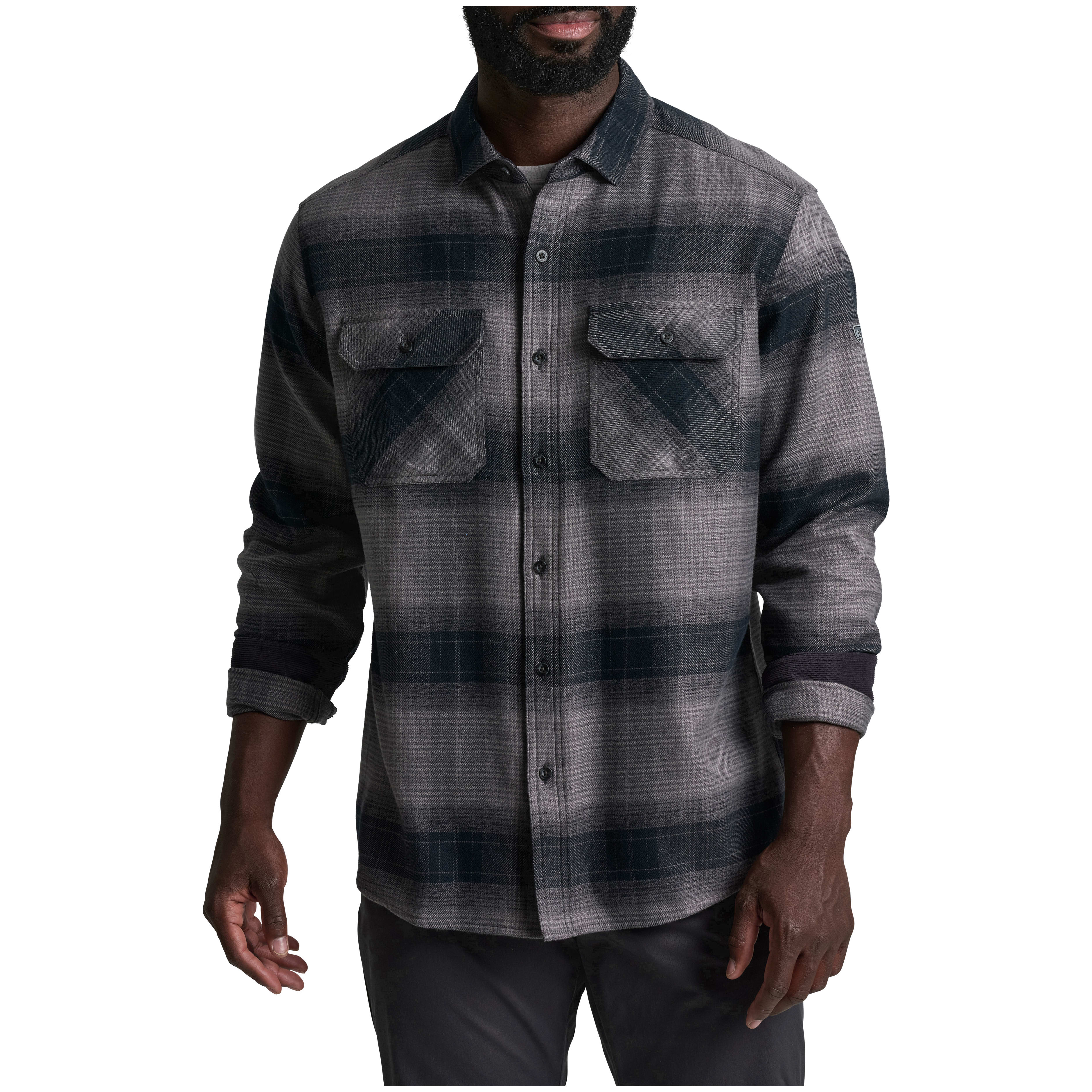 kuhl clothing Kuhl Rydr Long Sleeve Flannel Pirate Black Men's 7587-PBB-M Jacket, XL - kuhl clothing