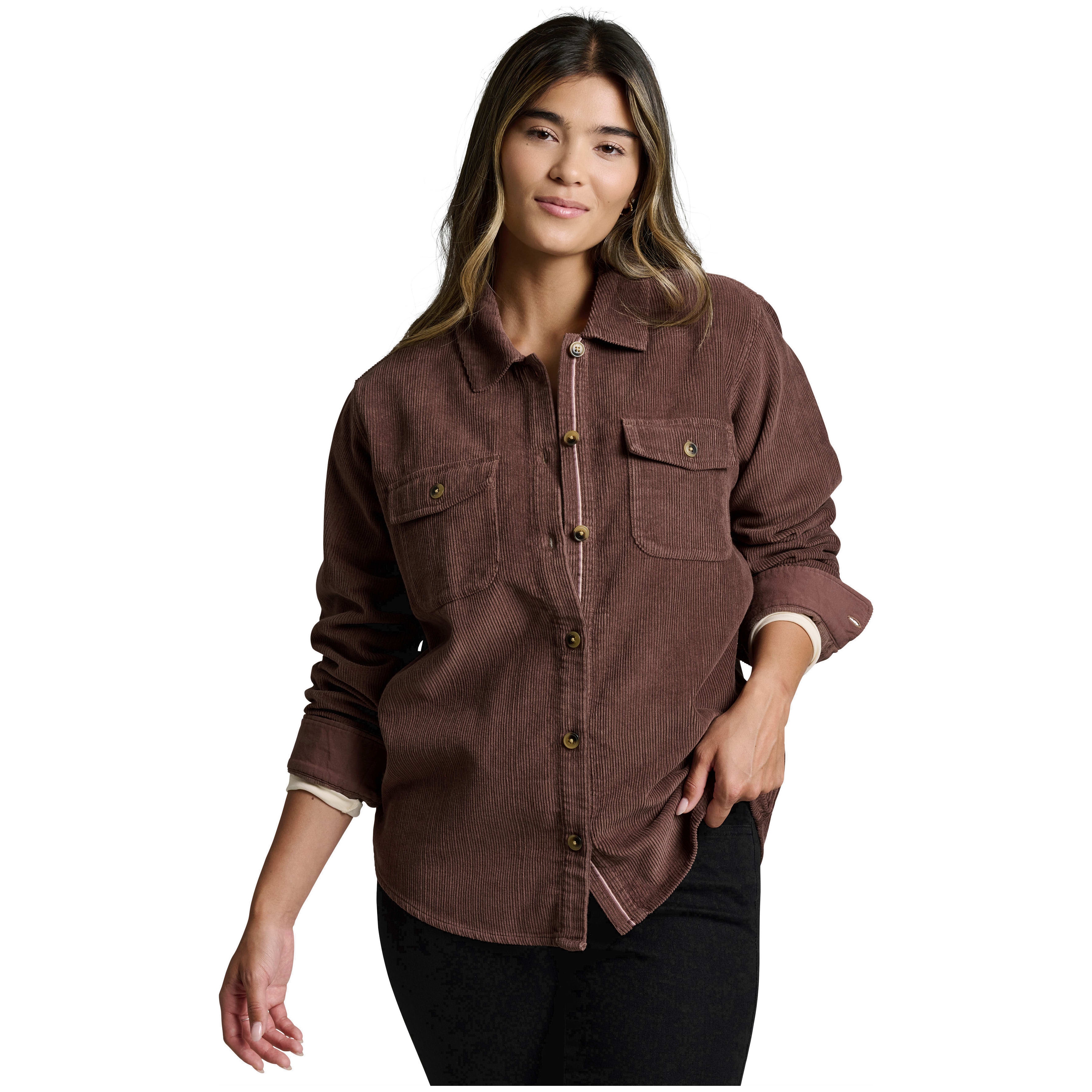kuhl clothing Kuhl Tallula Cord Shirt Long Sleeve Coffee Women's 8244-CF-W in Brown, Small - kuhl clothing