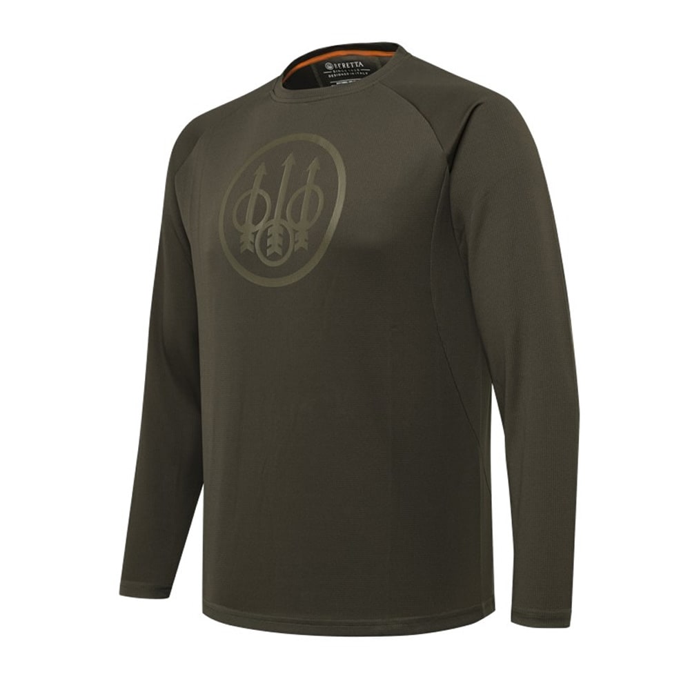 Beretta Ortles LS T-Shirt Green Moss TS862T259007AA, Small - Beretta