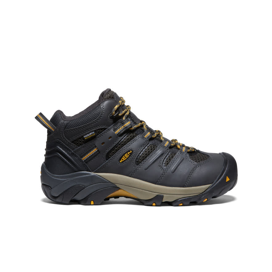 keen footwear Keen Indus-Trail Lansing Mid WP Men's Raven/Tawny Olive Boots 1018079 in Blue/black, 12EE - keen footwear