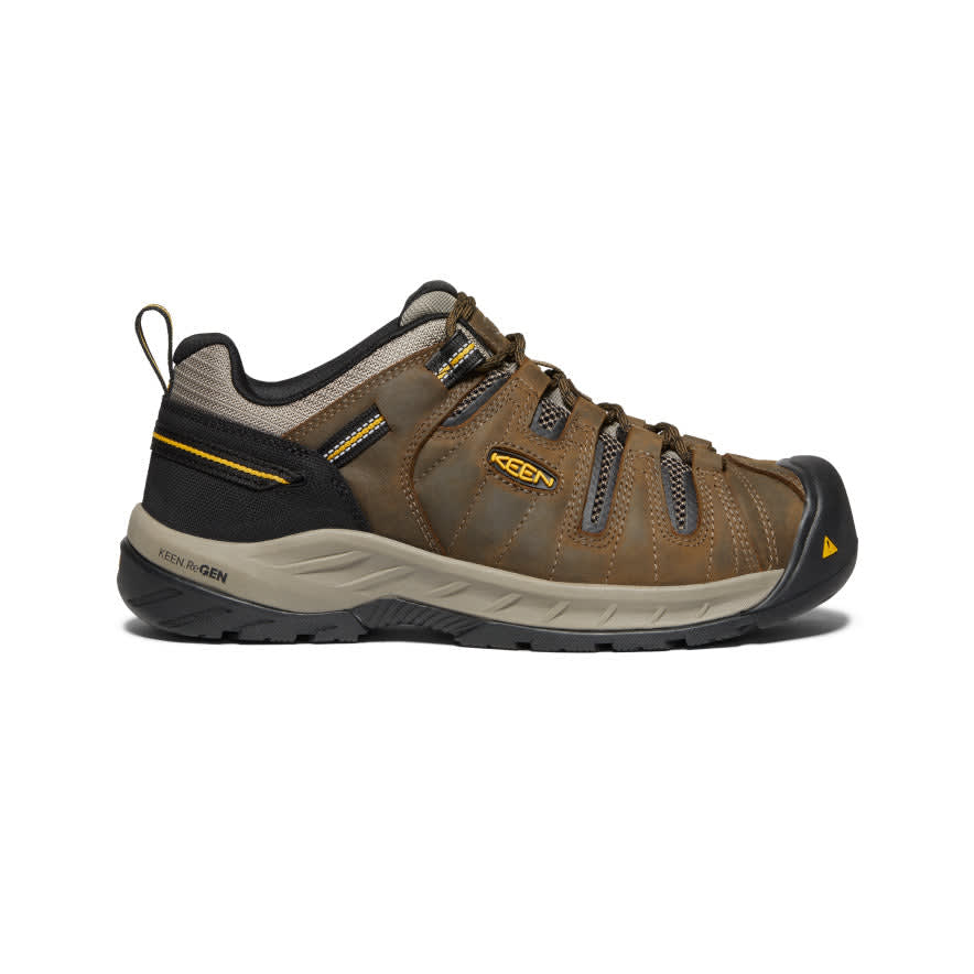 keen footwear Keen Indus-Trail Flint II Soft Toe Men's Cascade Brown/Golden Rod Boots 1023241, 14EE - keen footwear