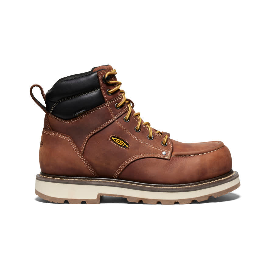 keen footwear Keen Core Work Cincinnati 90 Degree 6" WP Men's Tuscan Red/Sandshell Boots 1028283 in Brown, 10EE - keen footwear