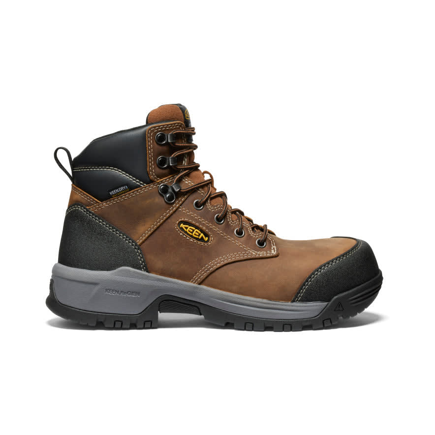 keen footwear Keen Core Work Evanston 6" WP Men's Bison/Black Boots 1029149, 8EE - keen footwear