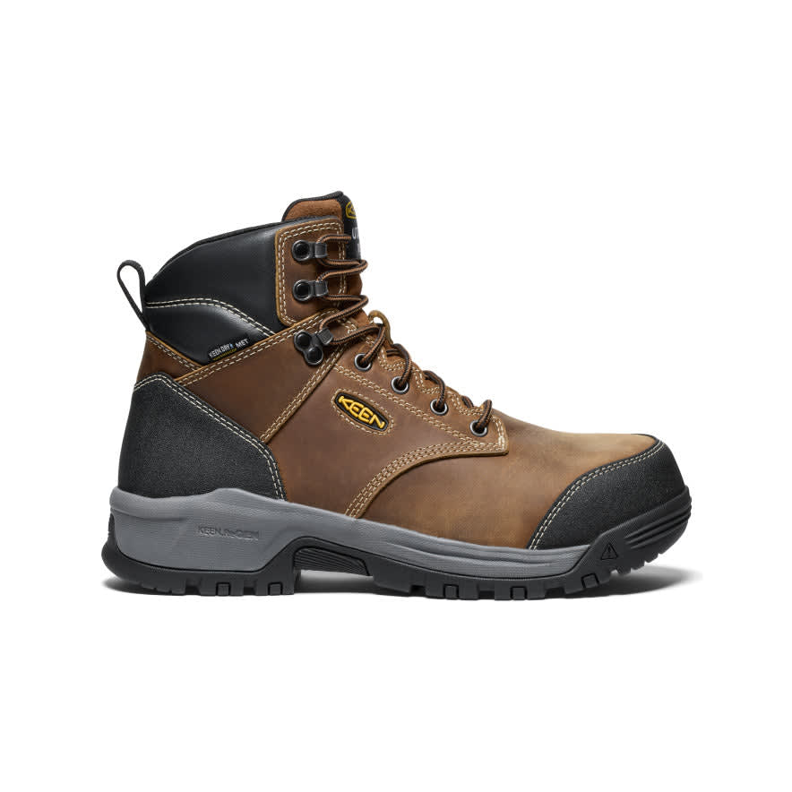 keen footwear Keen Core Work Evanston 6" WP INT MET Men's Bison/Black Boots 1029846, 10.5EE - keen footwear