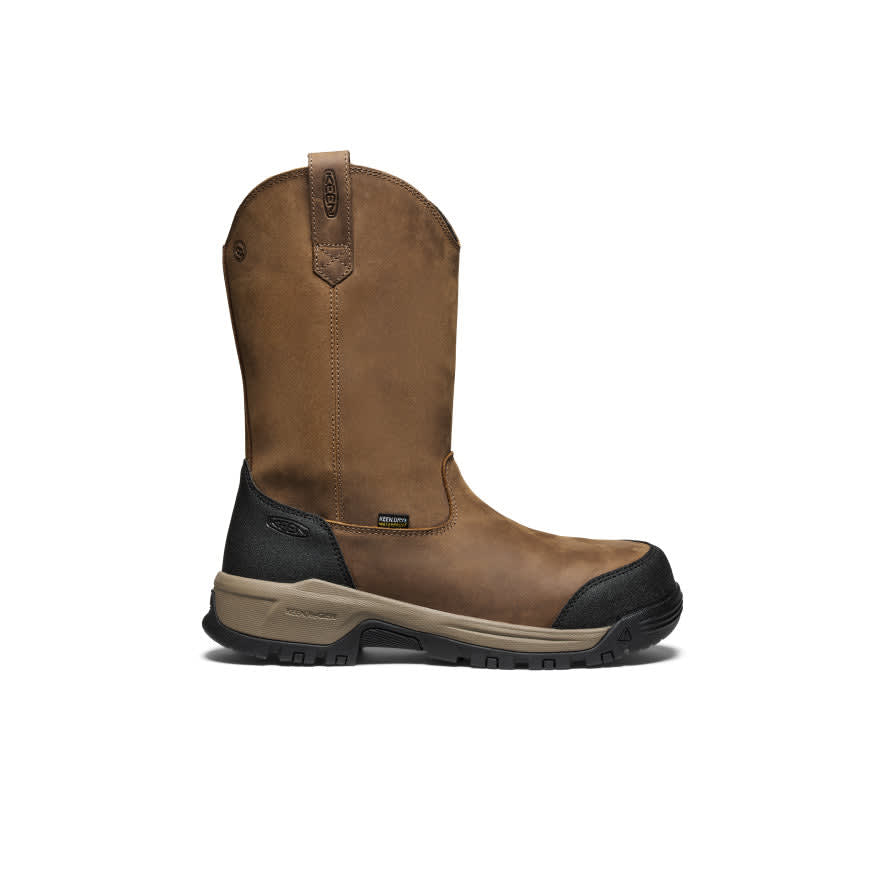 keen footwear Keen Core Work Evanston Pull On WP Men's Bison/Black Boots 1030500, 8D - keen footwear